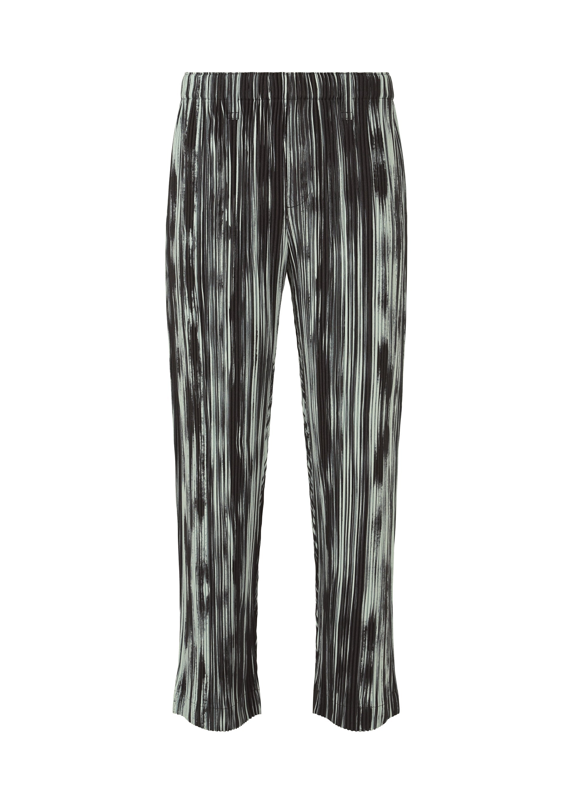 Zoomed view Brushstroke Stripe Men's Pants, Black - BLACK （no.15）