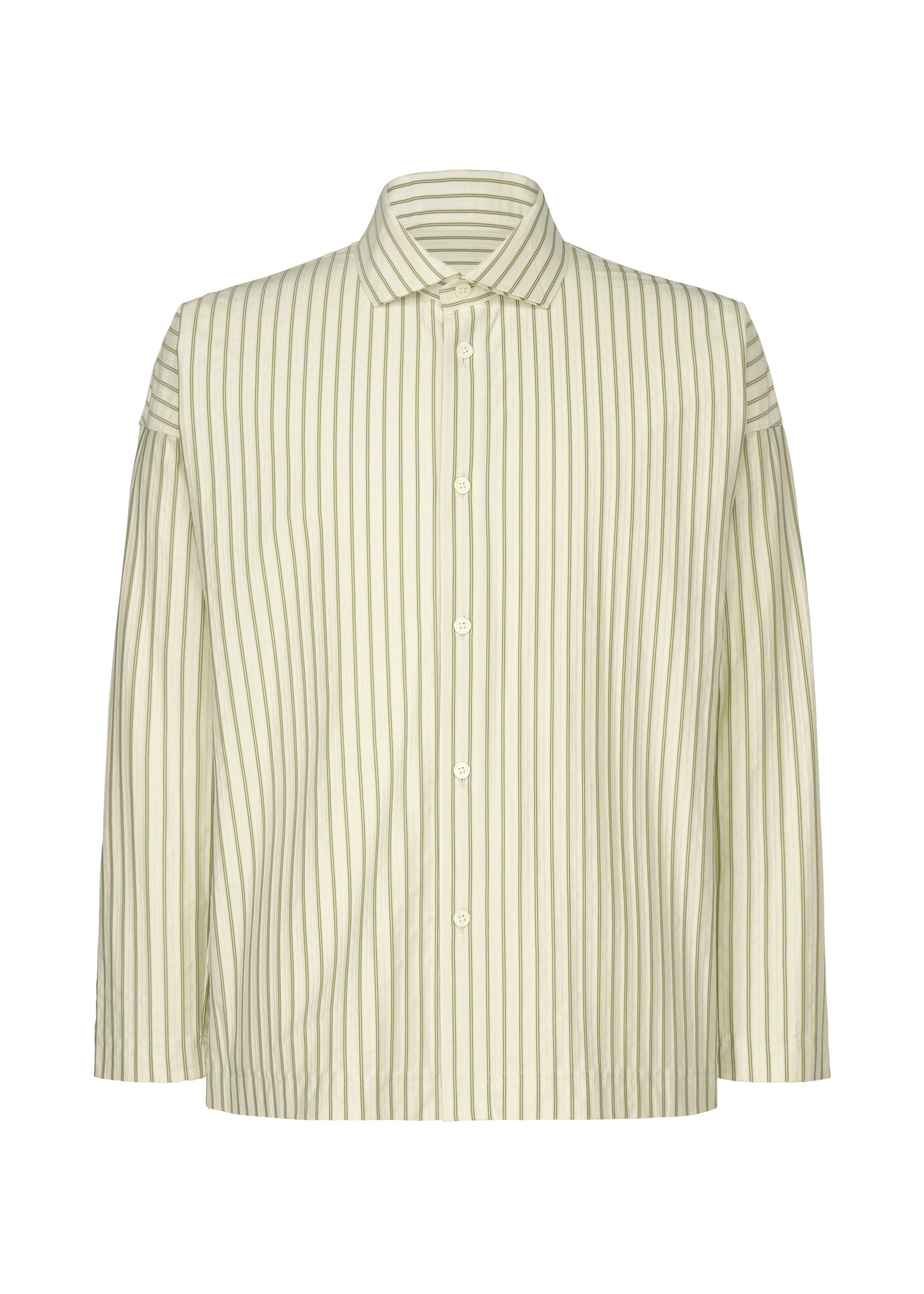 Zoomed view Striped Jersey Shirt, Men's Tops, White - WHITE （no.01）