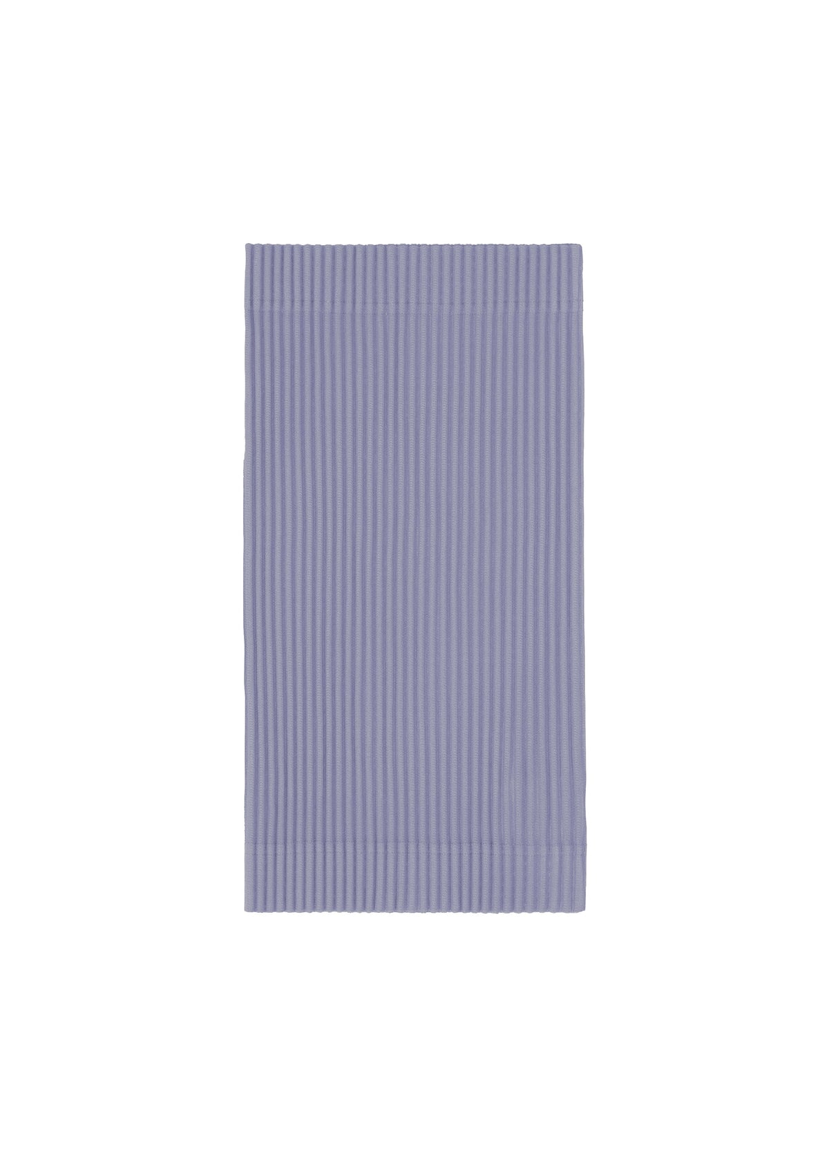 A neatly folded PLEATS BAND ribbed towel by HOMME PLISSÉ ISSEY MIYAKE in light purple is centered on a plain white background, perfect as an accent piece. view 5 of 5