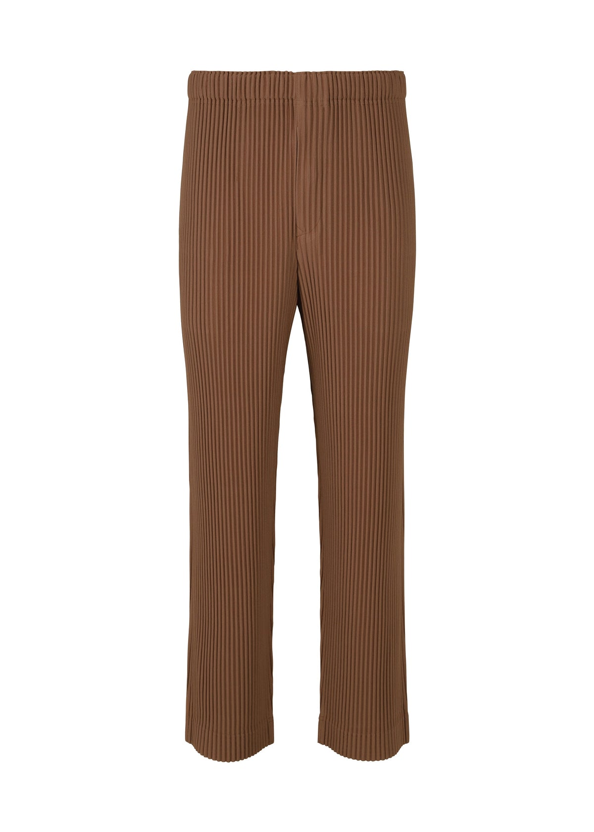 COLOR PLEATS 2 straight-leg pleated jersey pants by HOMME PLISSÉ ISSEY MIYAKE, made from quick-drying ribbed polyester with an elastic waistband, are shown against a plain white background. view 2 of 6
