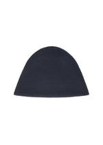 The WINTER GEAR : COLOR BLOCK by HOMME PLISSÉ ISSEY MIYAKE is a cozy, dark navy blue knit beanie hat, shown flat on a white background. - NAVY （no.75）