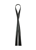 A single IN THE SHADOW PLEATS TIE by HOMME PLISSÉ ISSEY MIYAKE is looped at the top like an optical-illusion necktie, with two straight ends against a white background.