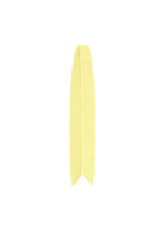 The PLEATS STOLE from HOMME PLISSÉ ISSEY MIYAKE features a yellow awareness ribbon design on a white background, with V-cut ends—ideal for wearing as a neck accessory or adding a striking accent to your bag. - YELLOW （no.52）