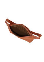 Showcasing its spacious, ribbed interior and secure zipper closure, the PLEATS SLIM BAG from HOMME PLISSÉ ISSEY MIYAKE is a rust-colored crossbody bag with an adjustable strap. Lightweight and versatile, it also works perfectly as a shoulder bag for multiple carrying options.