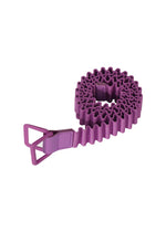 The PLEATS BELT by HOMME PLISSÉ ISSEY MIYAKE features purple pleated, ruffled fabric and a matching triangular buckle—an all-season accessory that brings flair to any outfit.