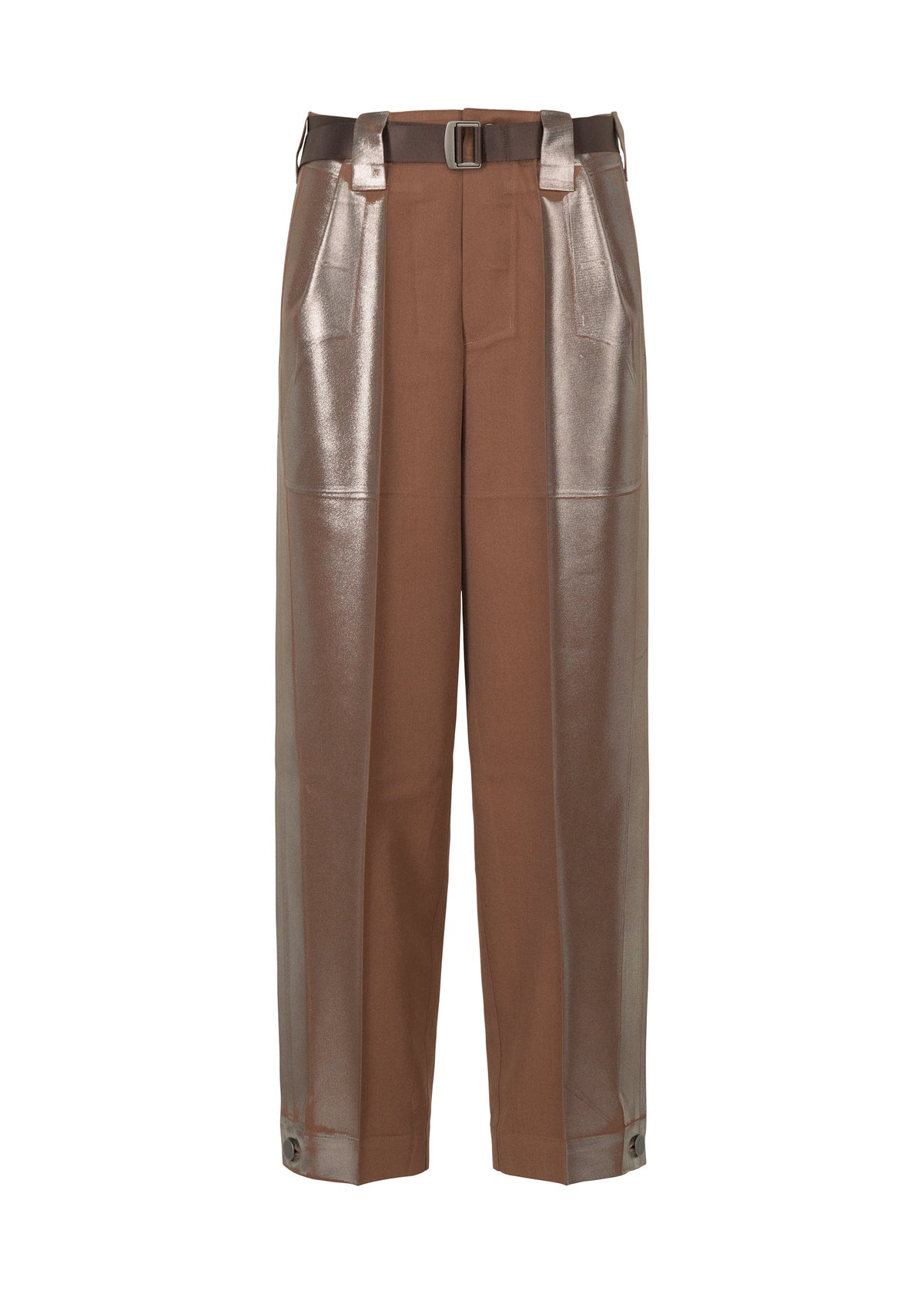 TUCKED FOIL, Women_Pants, Brown