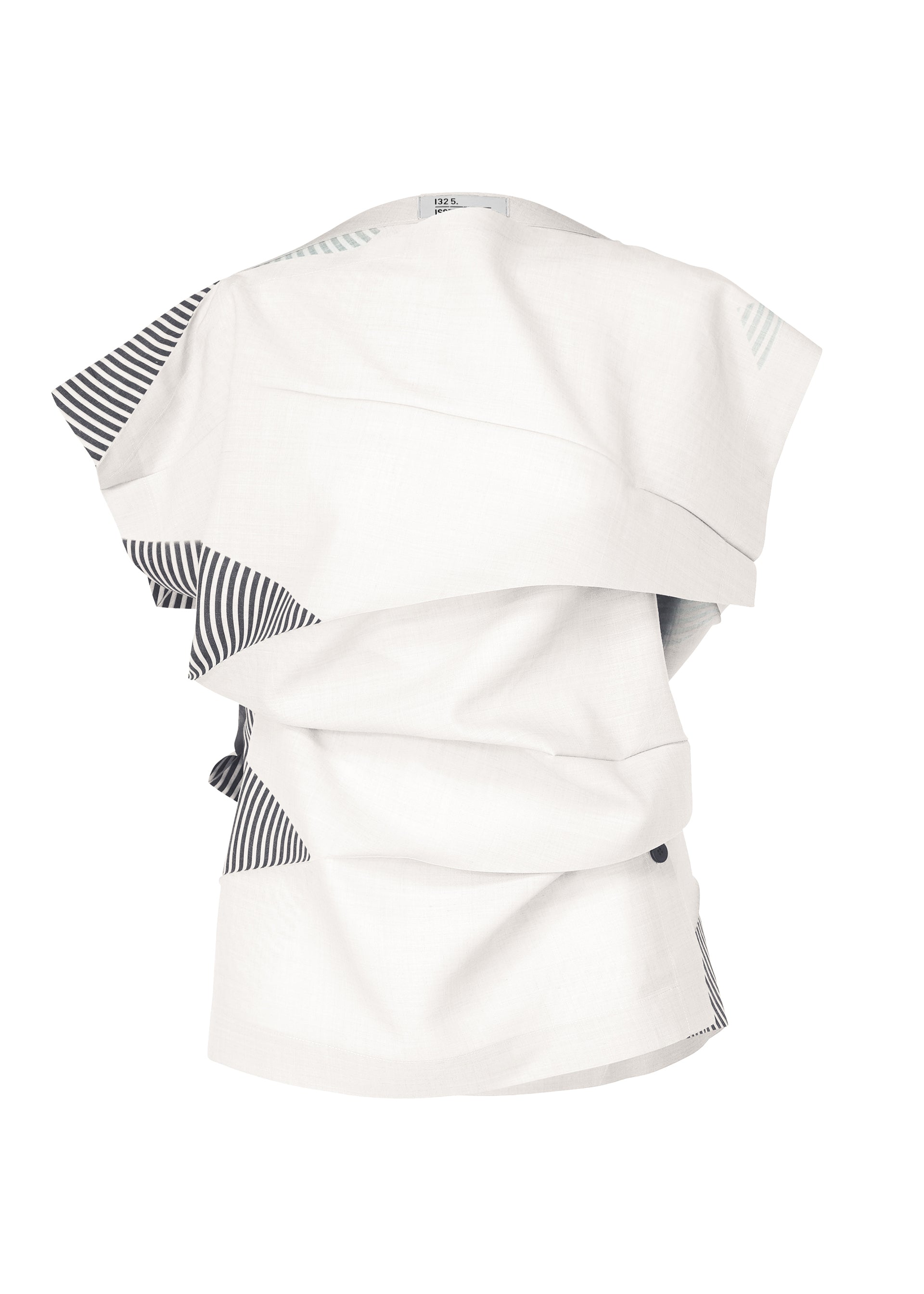 FOLD RAMIE PRINT, Women's Tops, White