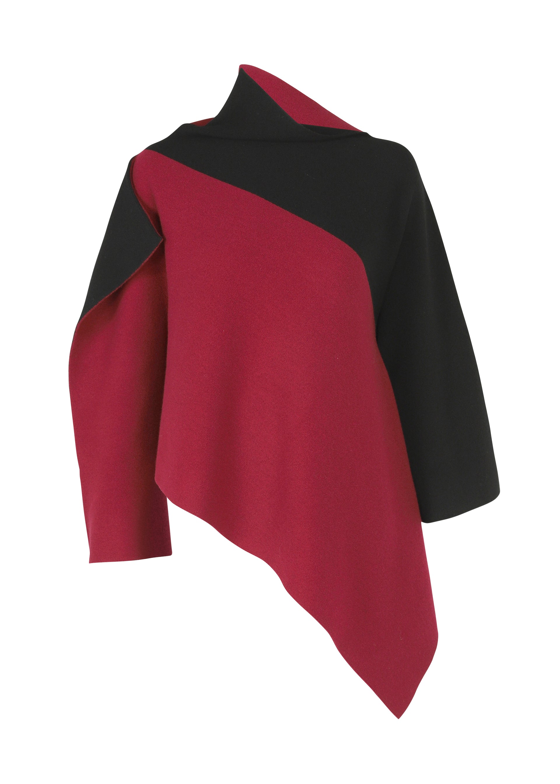 Zoomed view POSITIONED KNIT - BLACK×BORDEAUX （no.19）
