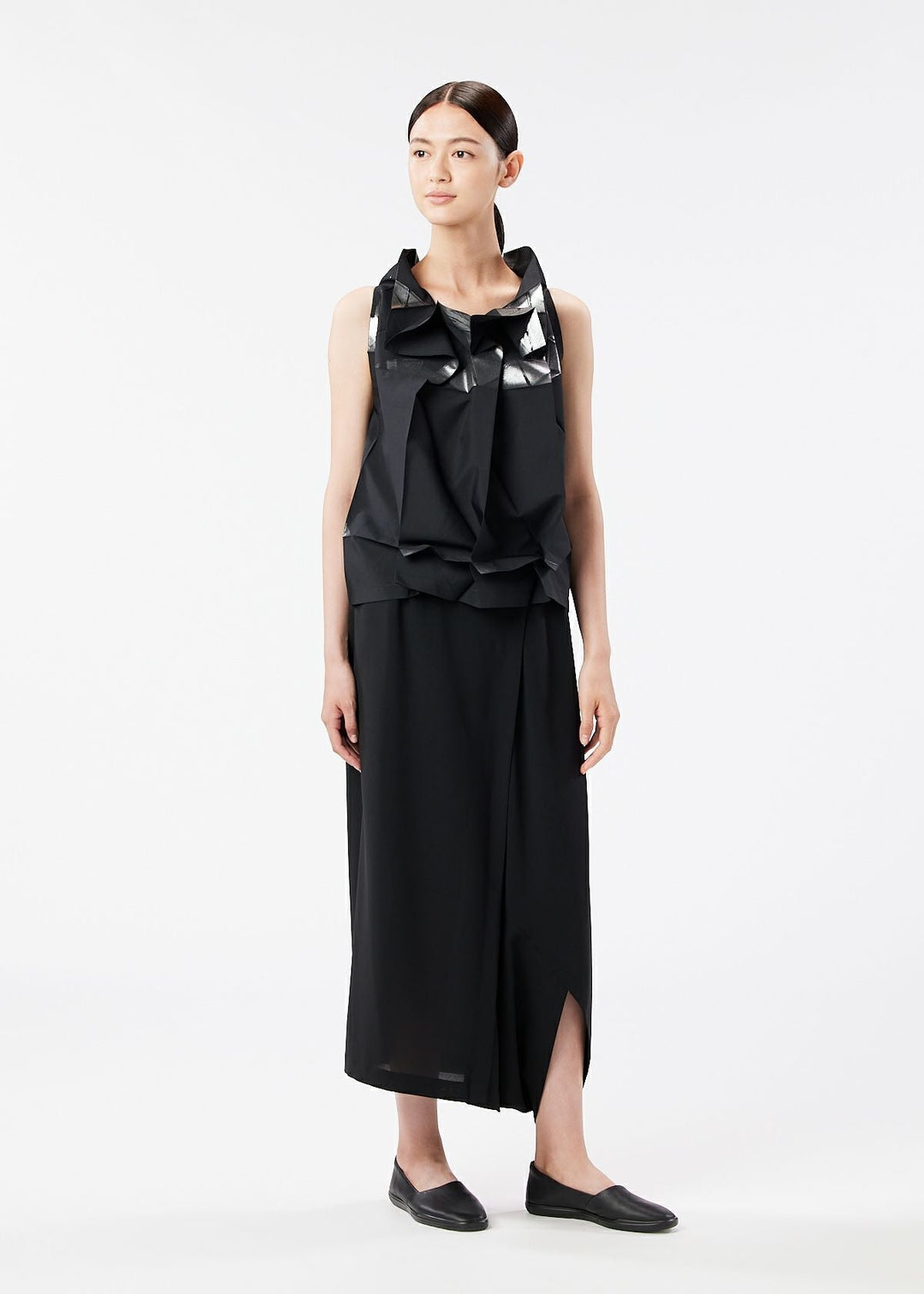 ISSEY MIYAKE Total pattern sleeveless tops IM63-FJ625 multicolor M