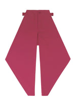 The VERTEX BOTTOMS by 132 5. ISSEY MIYAKE are wide-legged, deep pink 3D pants with an angular silhouette and side buckle details, shown flat on a white background.