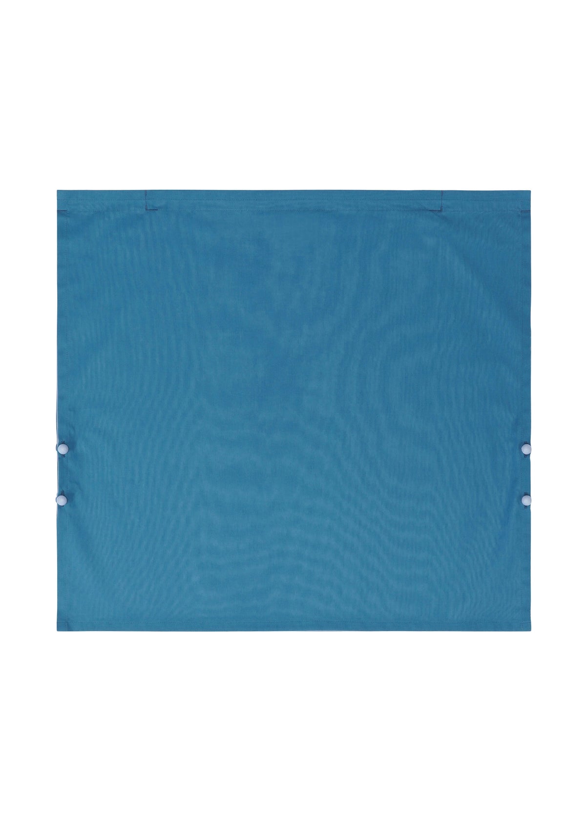 The SHEER FOLIO by 132 5. ISSEY MIYAKE is a rectangular blue fabric with a subtle wavy texture, featuring four snaps—two on each side—suggesting layered construction inspired by a portfolio design. view 4 of 10