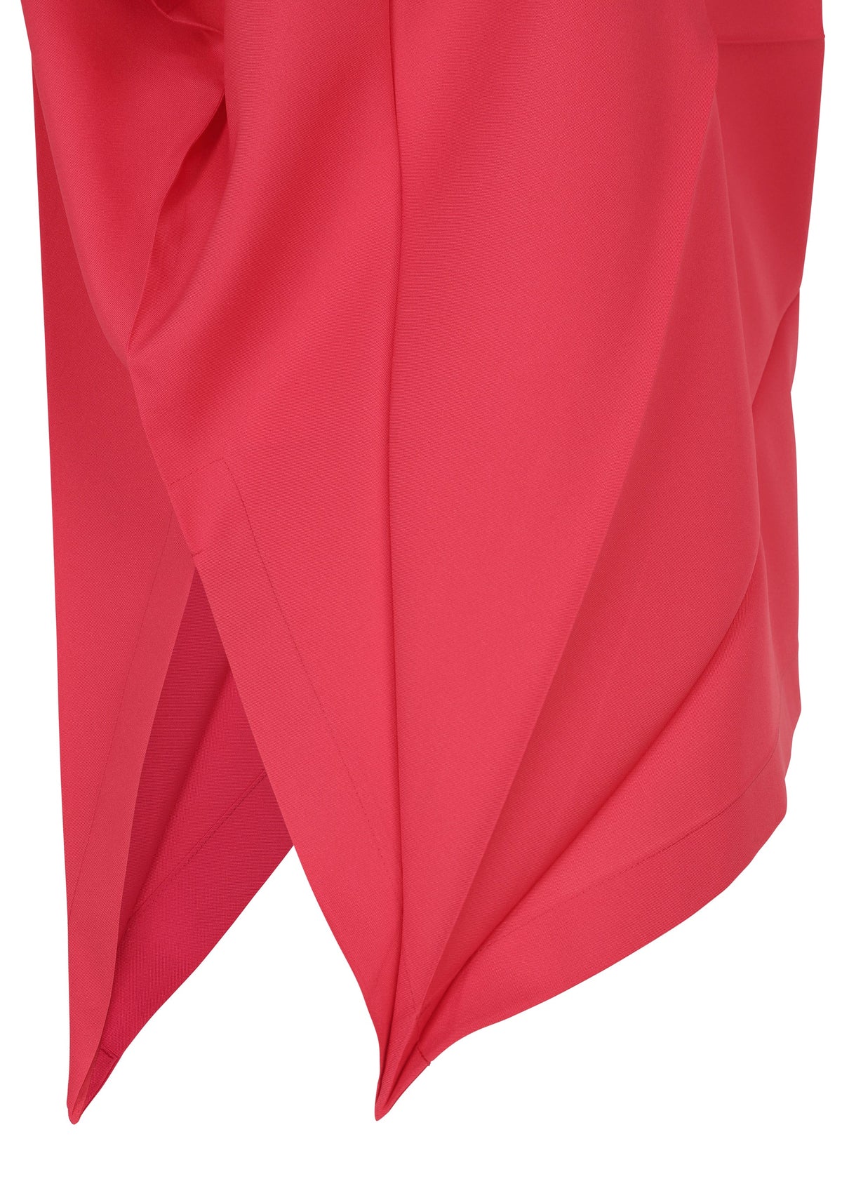 Close-up of the RADIAL FOLD SHIRT by 132 5. ISSEY MIYAKE, featuring vibrant pink fabric with angular and radial folds that create textured, layered shapes reminiscent of a meticulously folded shirt. view 6 of 12