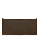 The FACET KNIT by 132 5. ISSEY MIYAKE is a dark brown rectangular bamboo placemat with thin horizontal slats and subtly curved edges, offering pattern depth as it rests flat against a white background.