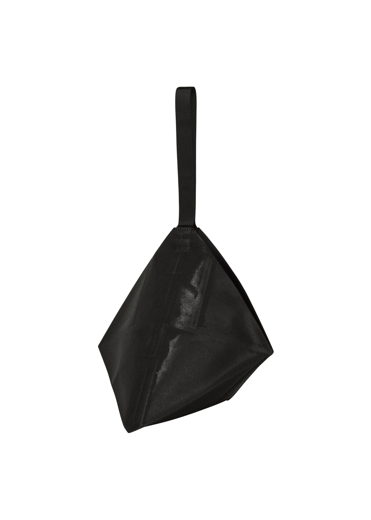 A black, geometric-shaped F-BG folding bag by 132 5. ISSEY MIYAKE, featuring a single top strap and shown against a plain white background. view 1 of 7