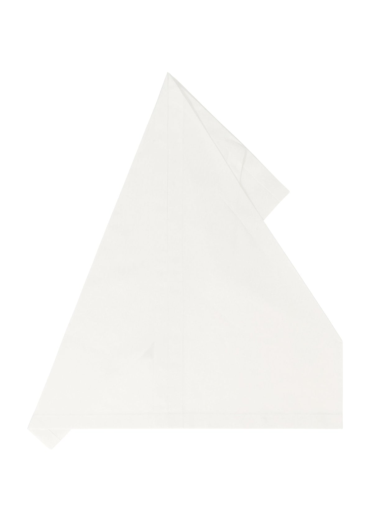 The F-SH-1 napkin by 132 5. ISSEY MIYAKE is neatly folded into a triangular shape on a plain white background, showcasing a precise folding technique inspired by shirt styles. view 5 of 8