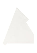 The F-SH-1 napkin by 132 5. ISSEY MIYAKE is neatly folded into a triangular shape on a plain white background, showcasing a precise folding technique inspired by shirt styles.