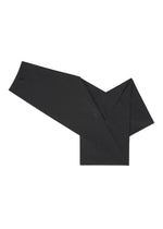 The F-SH-2 shirt by 132 5. ISSEY MIYAKE is a black, geometric-shaped piece with a standing collar and sharp folds, featuring buttons and crafted from recycled polyester fabric, laid flat on a white background.