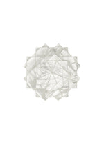 No.10-1 by 132 5. ISSEY MIYAKE features overlapping translucent, rectangular white sheets, foldable like a garment, arranged in an oval shape on a plain white background.