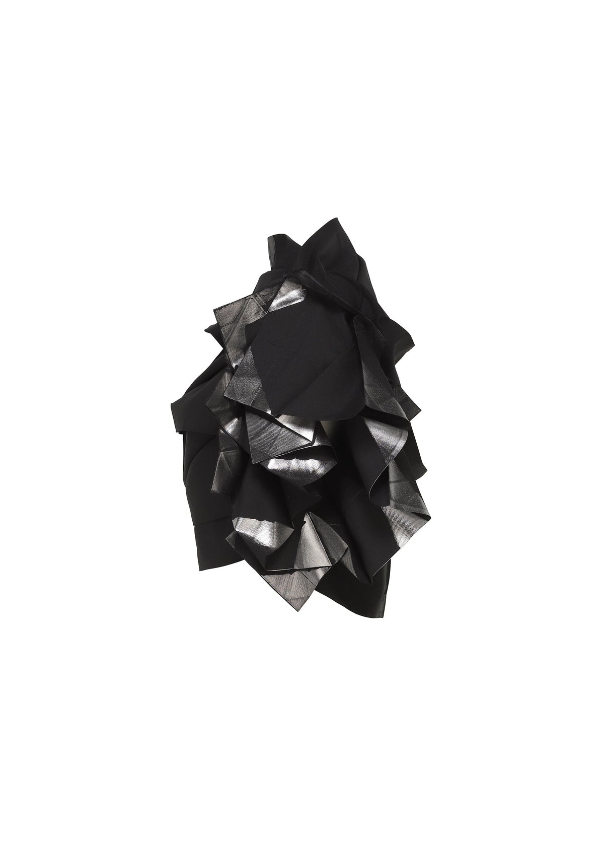 The No.10-2 sculpture by 132 5. ISSEY MIYAKE features abstract, layered angular forms in black, blending matte and glossy finishes that catch the light for a bold, modern statement. view 4 of 9