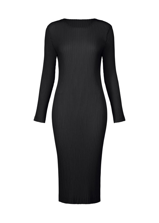 HATCHING PLEATS, Women's Dress, Black