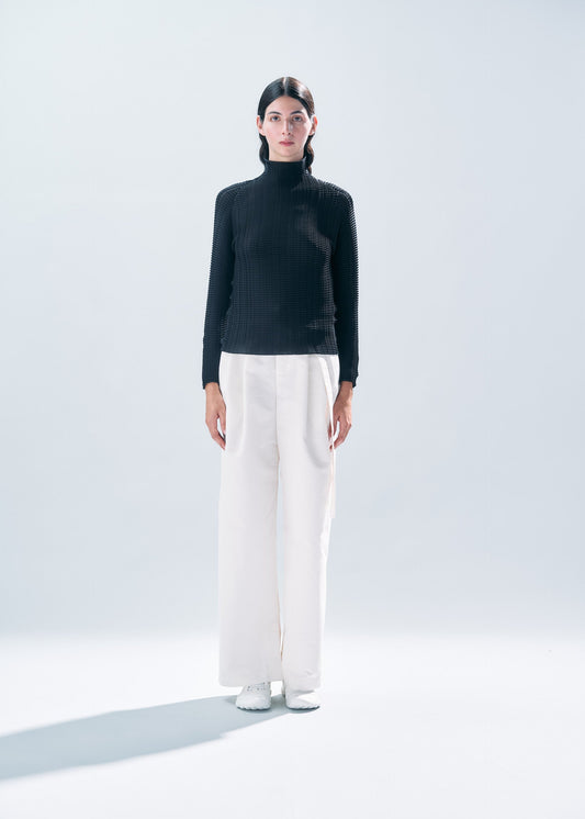 WOOLY PLEATS BK/WT-46