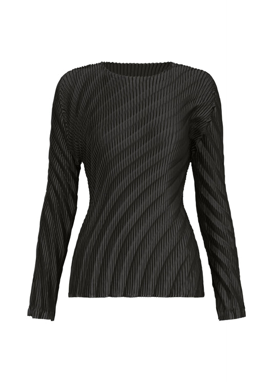 NUANCE PLEATS SOLID, Women's Tops, Black