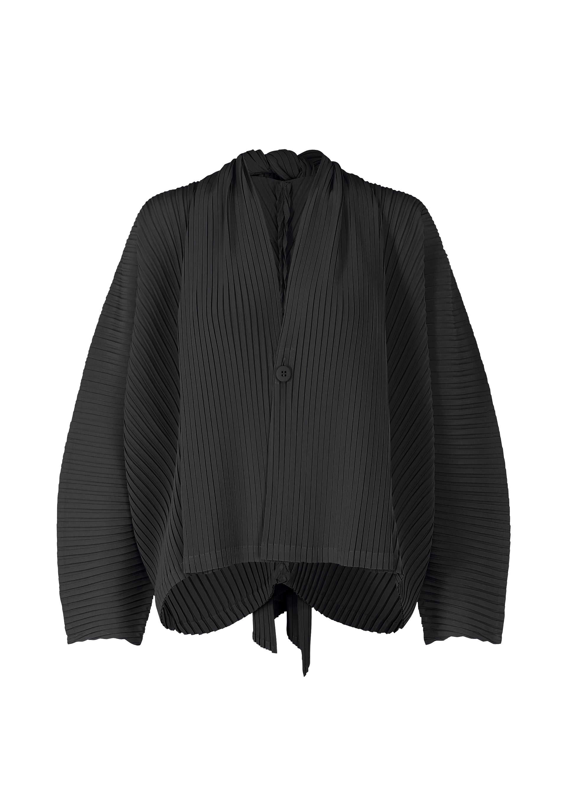 VIGOR PLEATS SOLID, Women's Tops Cardigan, Black