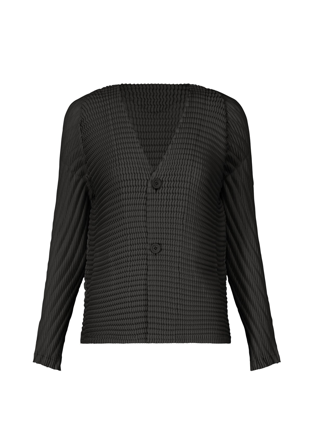 WOOL LIKE PLEATS, Women's Tops Cardigan, Black