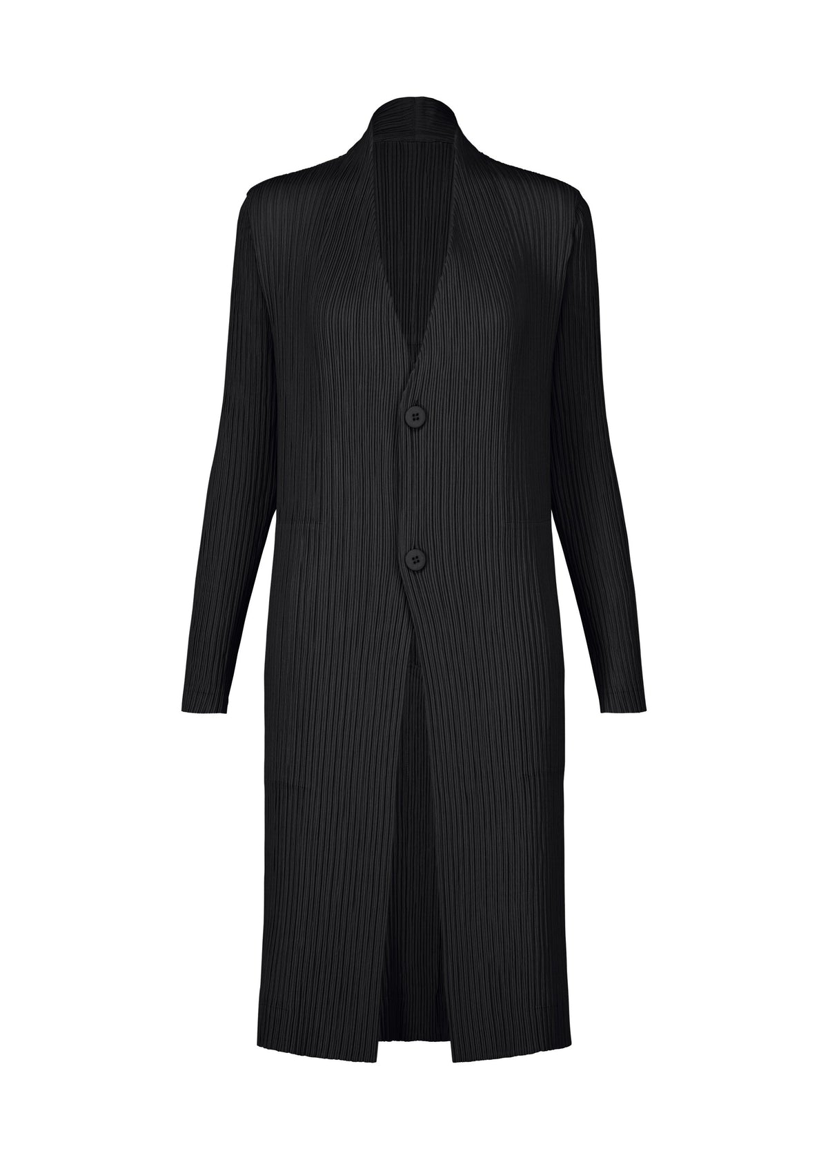 HATCHING PLEATS, Women's_Jackets & Coats_Coats, Black