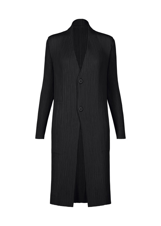 HATCHING PLEATS, Women's_Jackets & Coats_Coats, Black