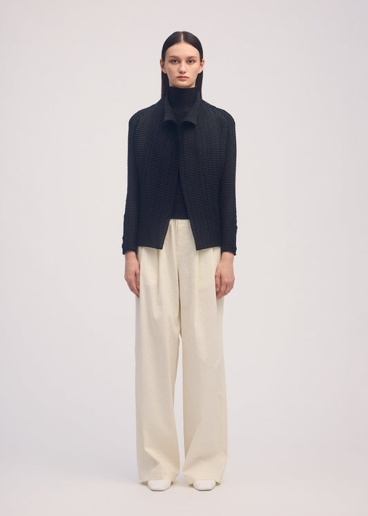 WOOLY PLEATS BK/WT-56 view 2
