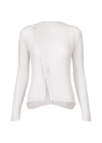 SHADOW STUDY PLEATS SOLID, Women's Tops Cardigan, White