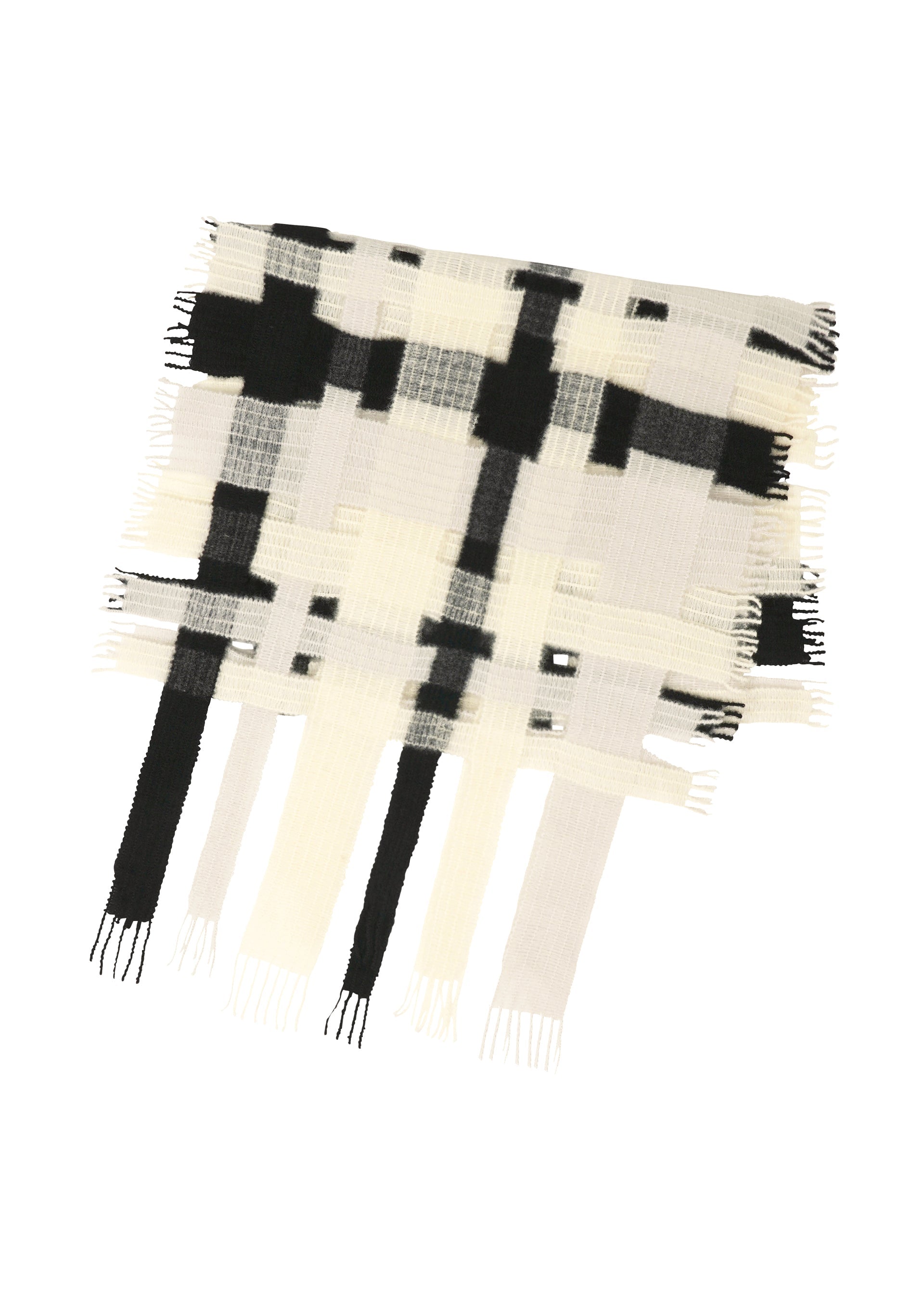 Zoomed view RASCHEL WEAVE STOLE, Accessories & Other_Stole, Black - BLACK-HUED （no.17）