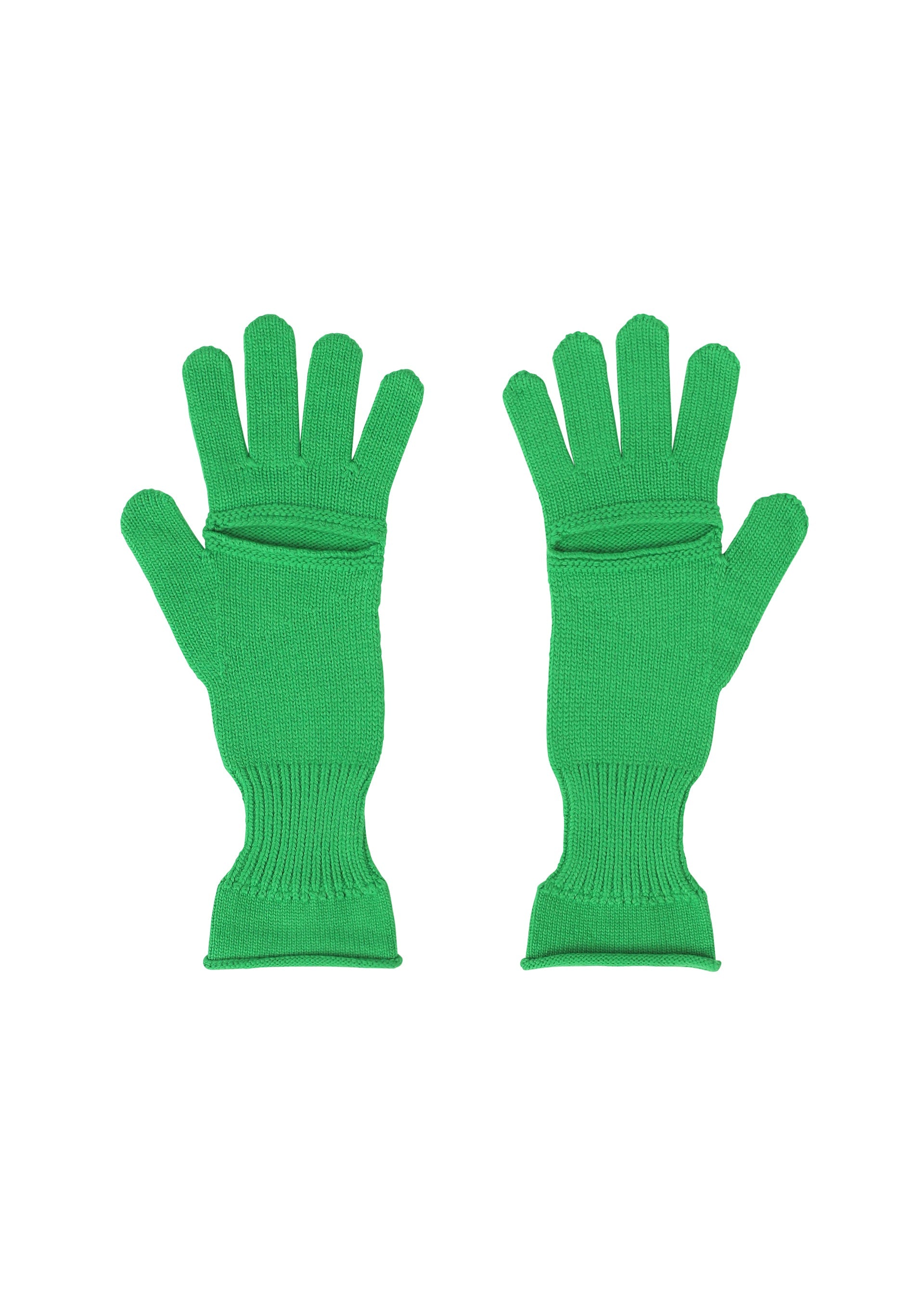 Zoomed view BREEZE KNIT GLOVES - GREEN （no.62）
