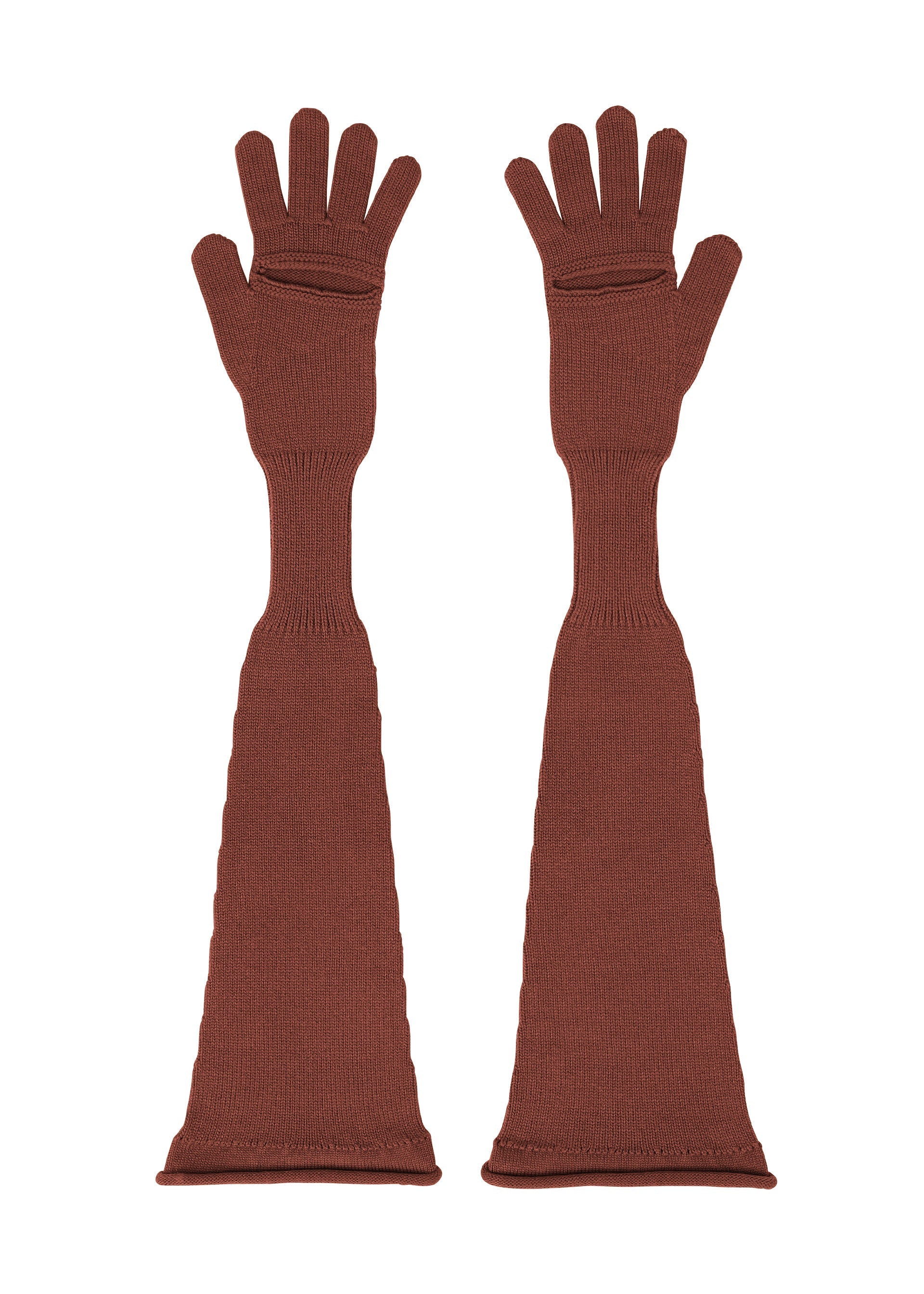 Zoomed view BREEZE KNIT GLOVES - DARK BROWN （no.45）