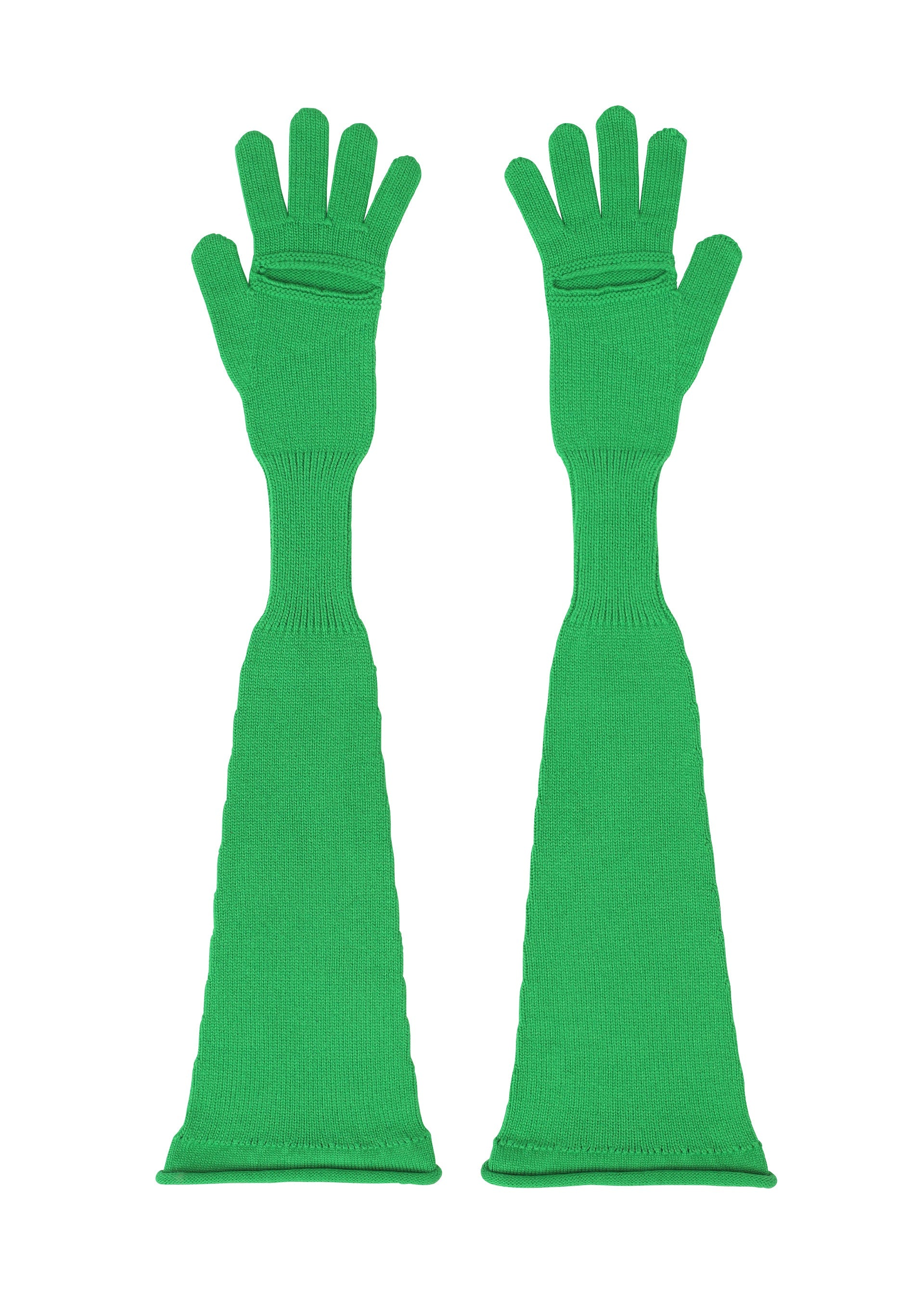 Zoomed view BREEZE KNIT GLOVES - GREEN （no.62）
