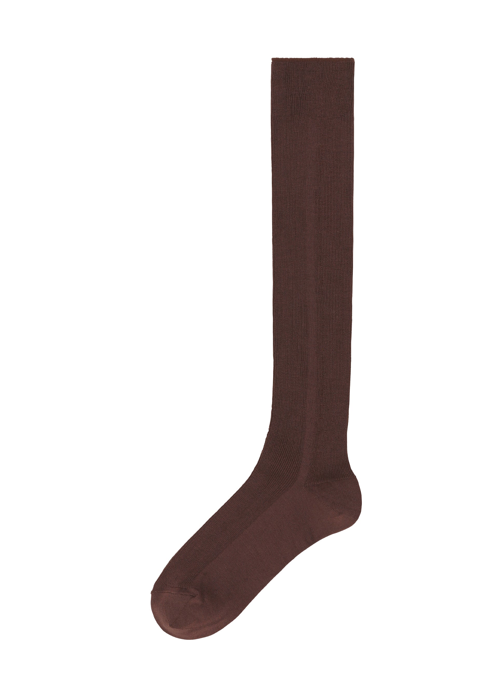 Zoomed view LINE RIB SOCKS - DARK BROWN （no.45）