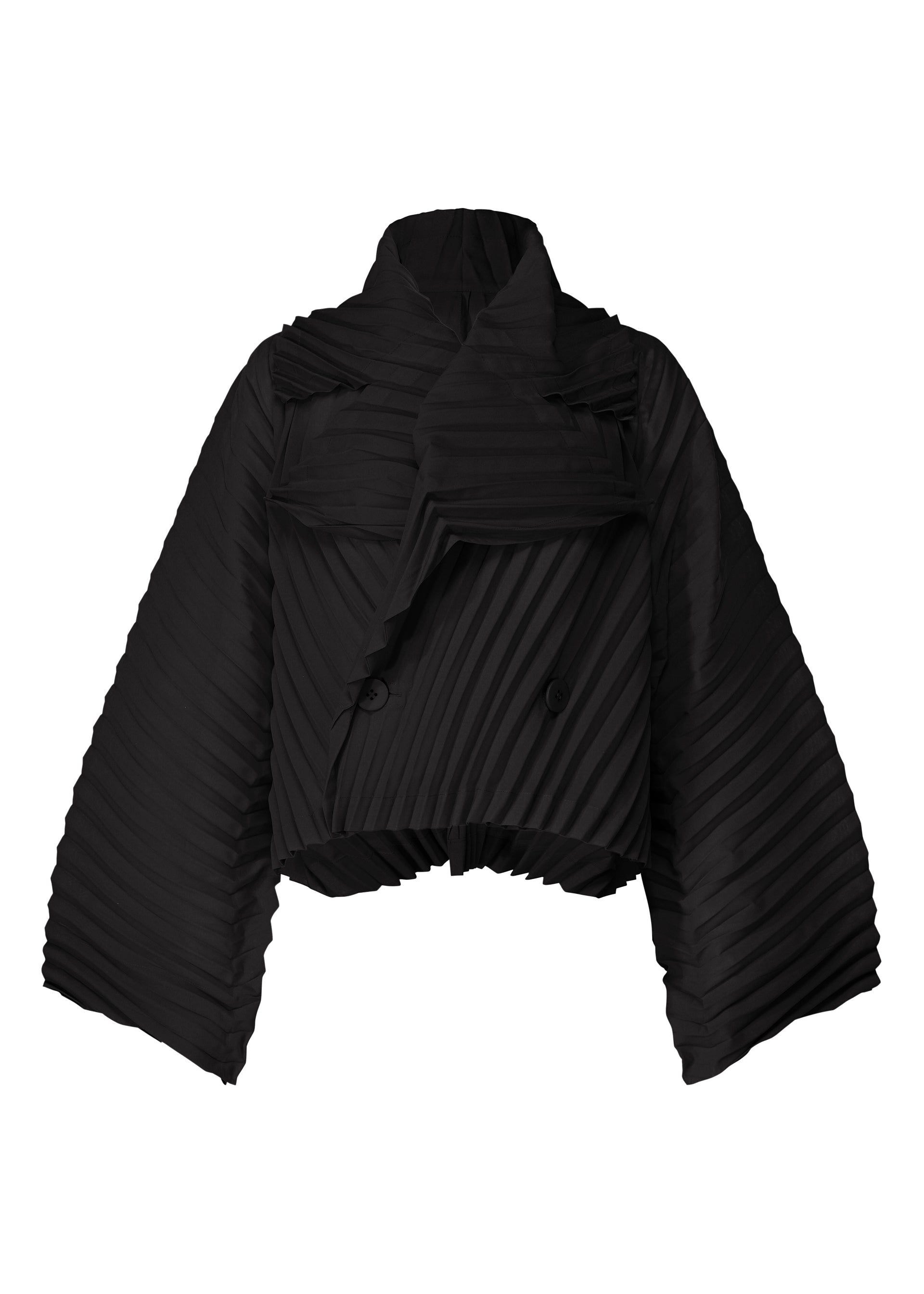 Zoomed view WAVE PLEATS, Women's Jackets & Coats, Black - BLACK （no.15）