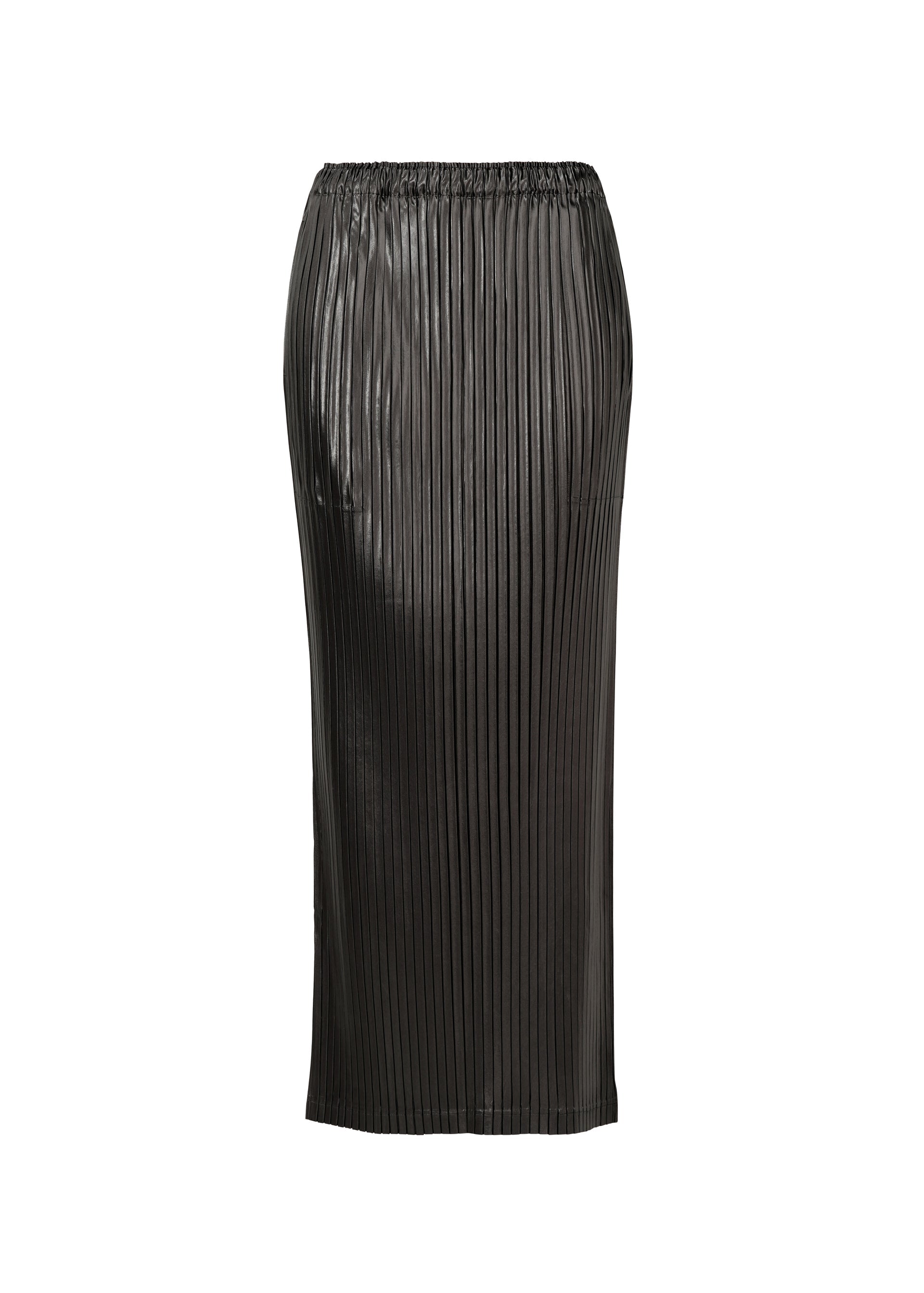 Zoomed view GLOSSED METAL PLEATS, Women's Skirt, Black - BLACK （no.15）