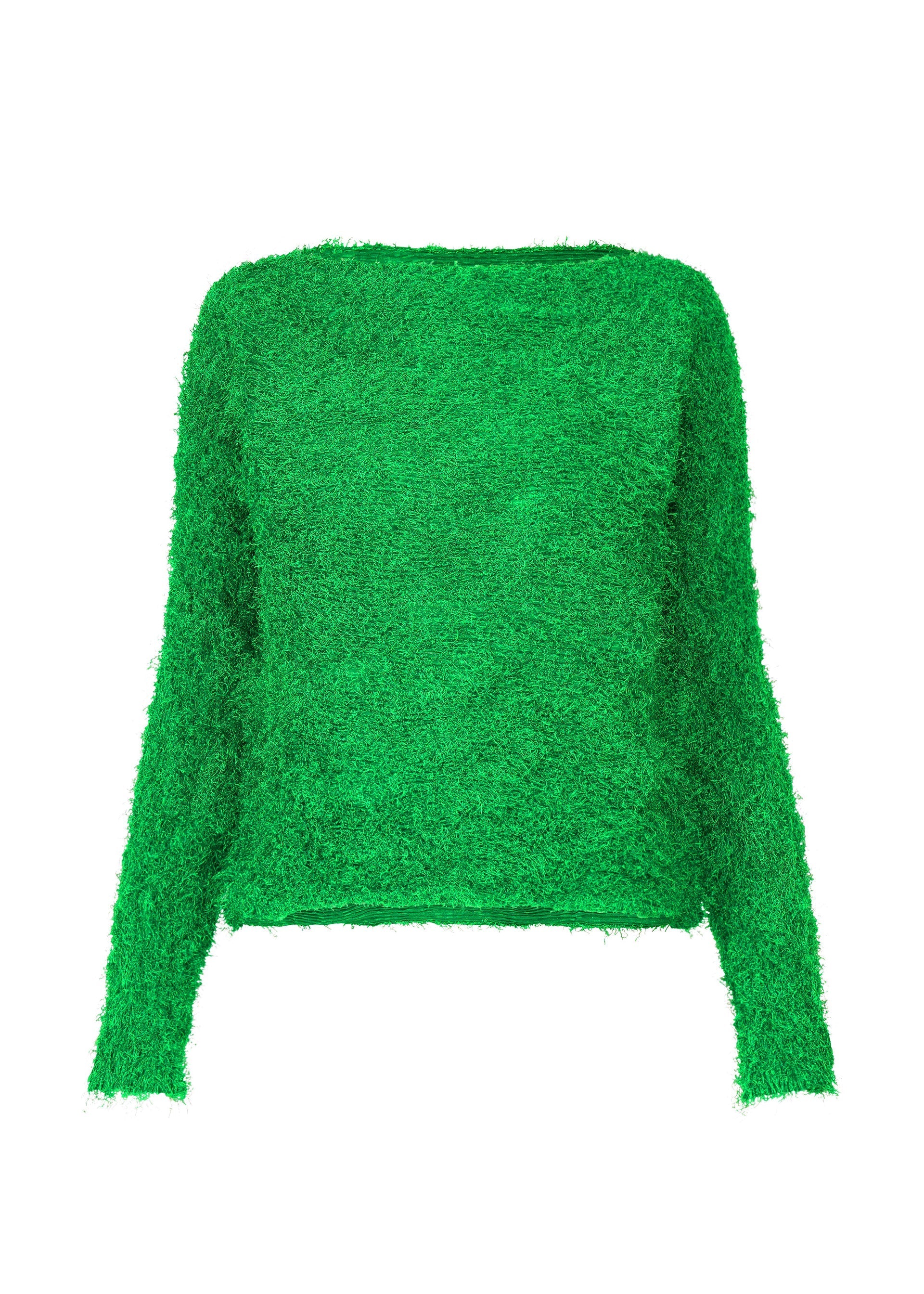 Zoomed view SHIFTED FUZZY PLEATS - GREEN （no.62）