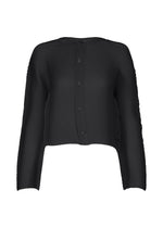 SHIFTED MISTY PLEATS, Women's Cardigan, Black - BLACK （no.15）