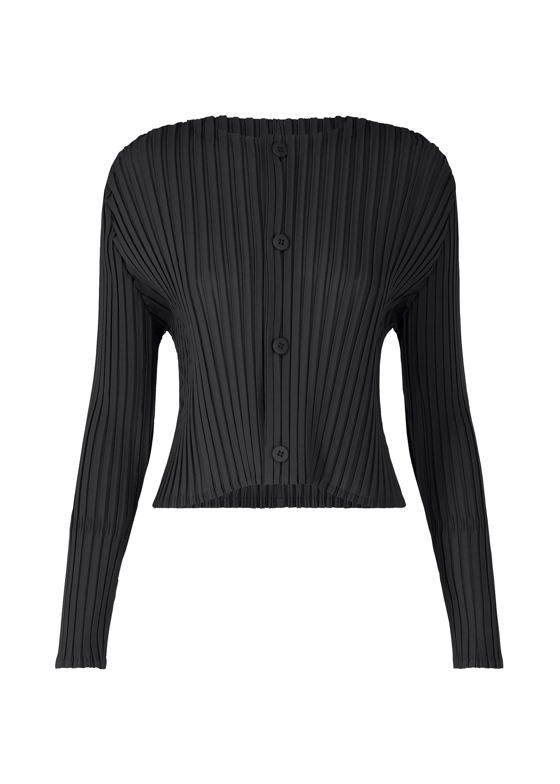Zoomed view FOLD PLEATS, Women's Cardigan, Black - BLACK （no.15）