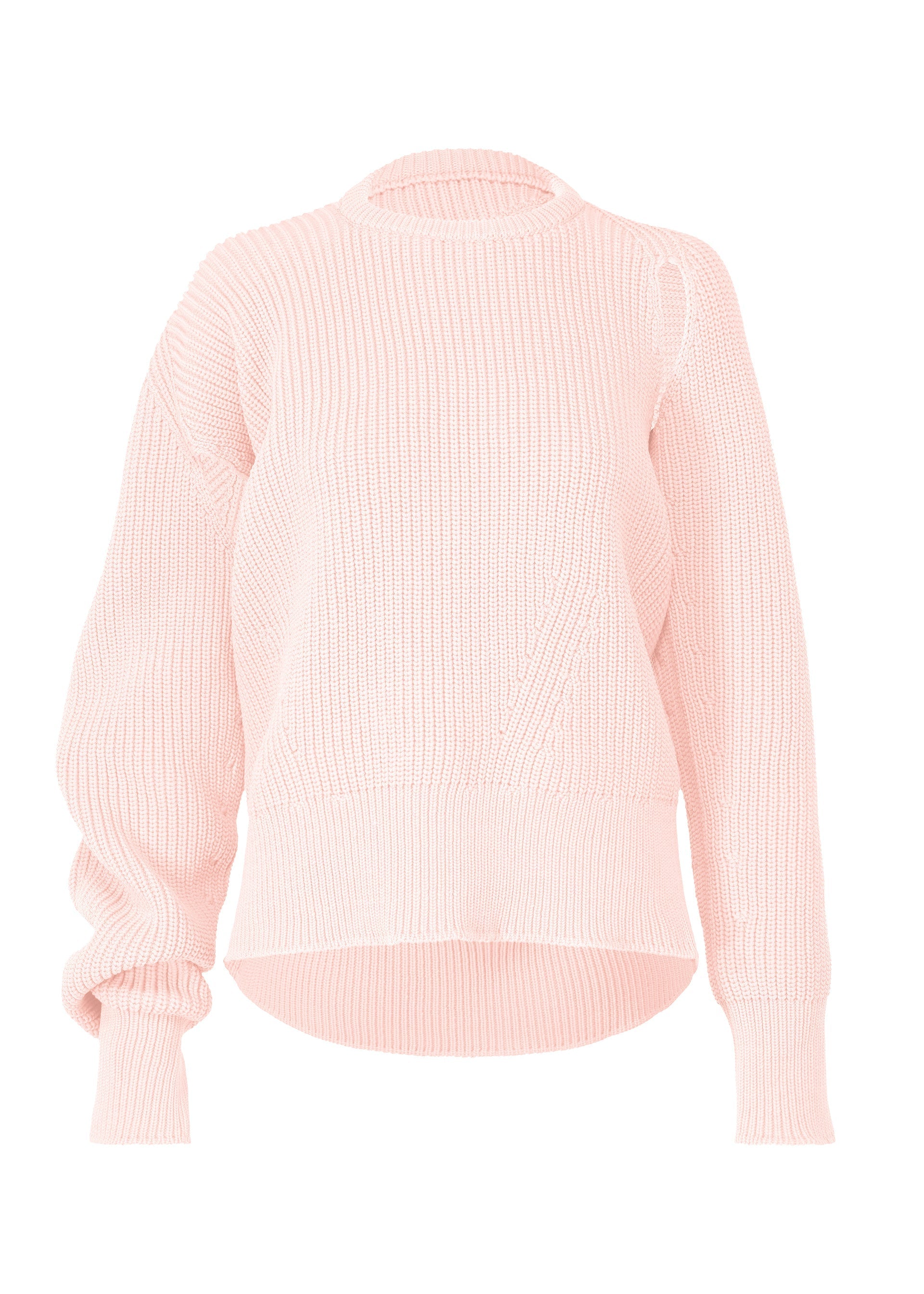Zoomed view DISPLACED KNIT - LIGHT PINK （no.21）