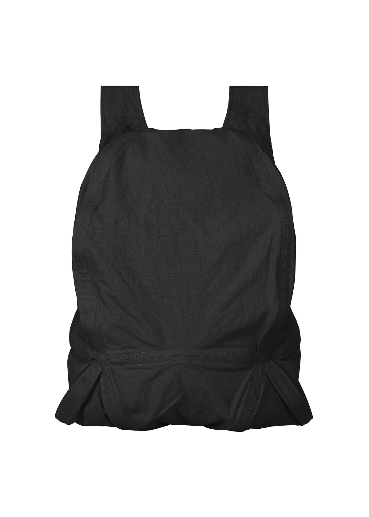 The PAPER BALLOON 2 by ISSEY MIYAKE is a plain black reusable shopping bag with wide handles, a subtle crinkled Washi paper-like texture, and a minimalist design, photographed against a white background. view 1 of 10