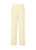 Linen-like rib plates, women's pants, white - IVORY （no.03）