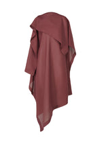 The ISSEY MIYAKE ALL SQUARES is a burgundy asymmetrical draped shawl or poncho made from ultra-fine polyester with soft, flowing fabric, shown on a plain white background. - BURGUNDY (no.85)