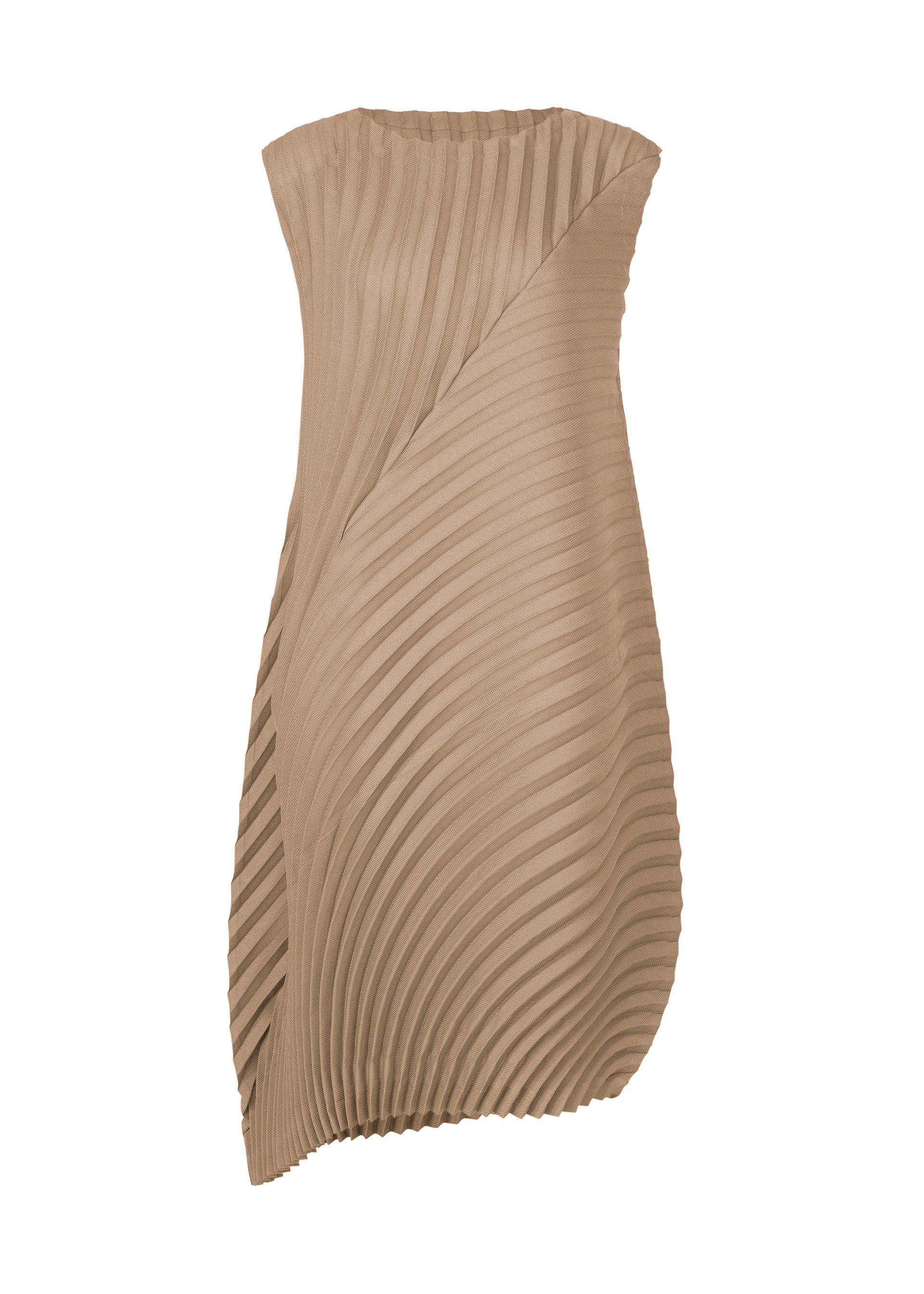 Zoomed view CIRCLE PLEATS PB, Women's Dress, Gray - GREIGE （no.10）