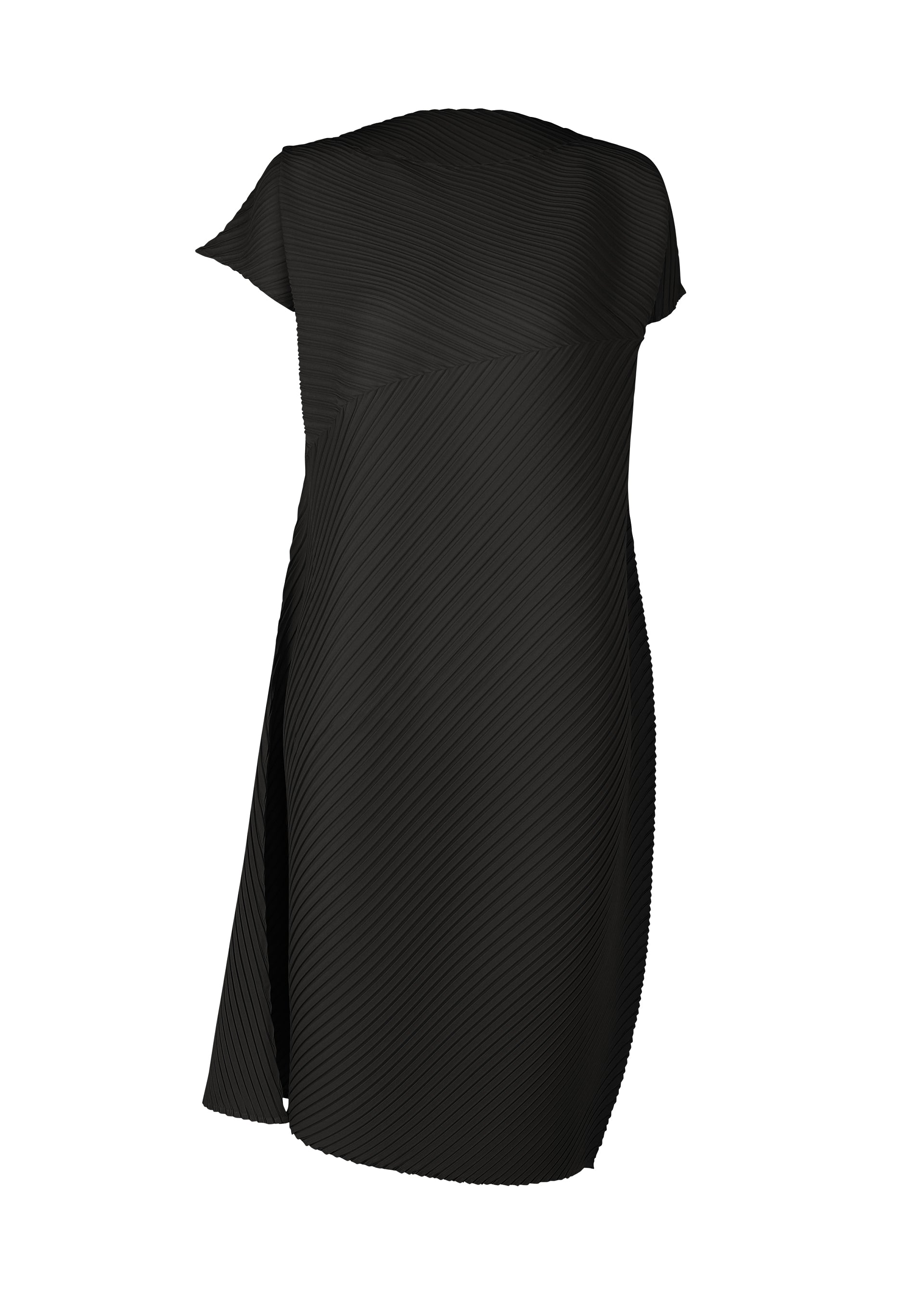 Zoomed view PLASTER PLEATS SOLID, Women's Dress, Black - BLACK （no.15）