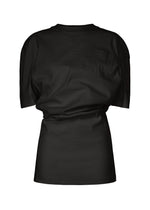 The ISSEY MIYAKE GENERIC WEAR is a plain black short-sleeve round-neck top with a small chest pocket and playful design, shown on a white background. - BLACK （no.15）