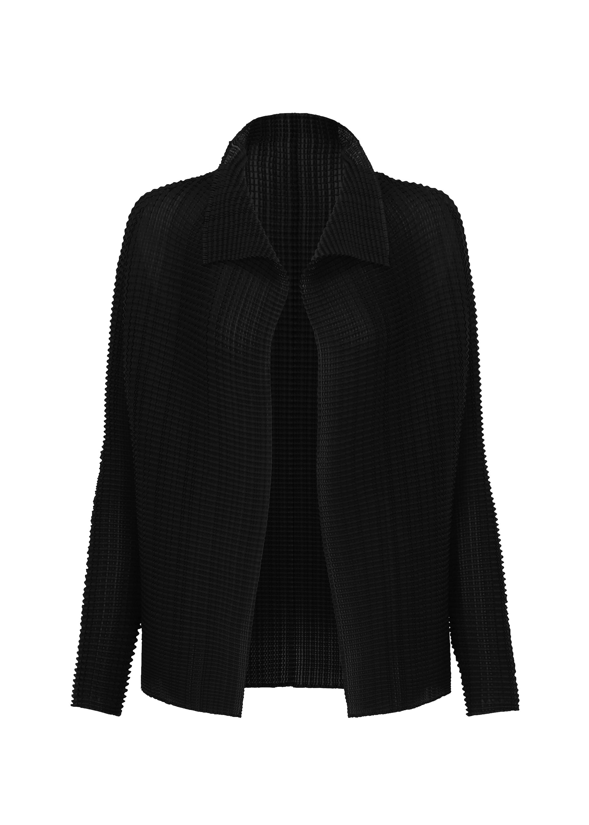 Zoomed view WOOLY PLEATS BK/WT-66 - BLACK （no.15）
